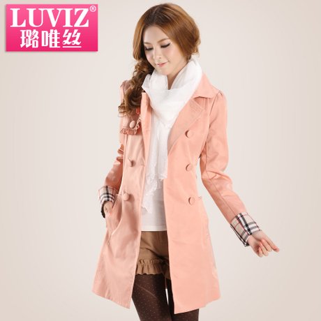 Lady a fashionable, elegant double breasted temperament trench coat lady dust coat