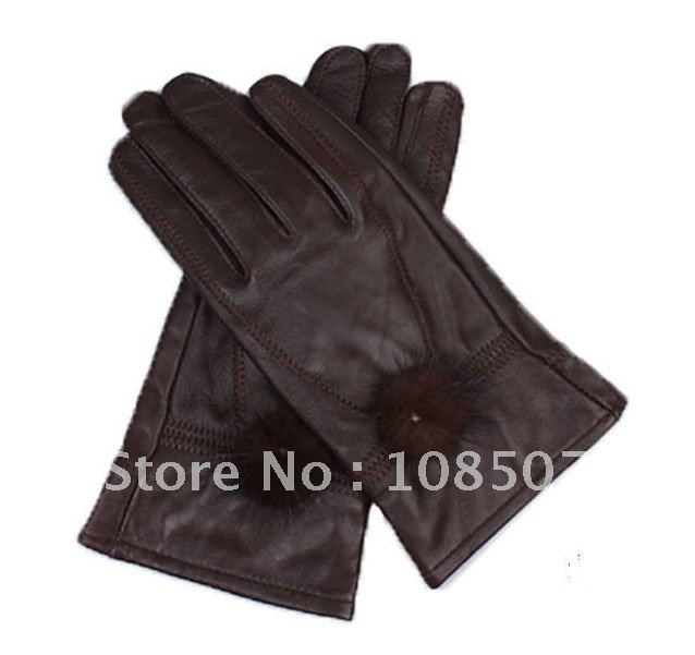 lady' and women hot sale genuine sheep leather gloves one size only retail 1pair/MOQ free shipping