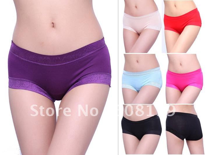 Lady bamboo fiber modal cotton cotton bud silk waist briefs the ladies