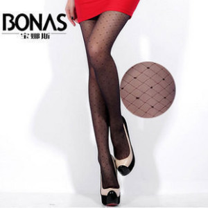 Lady Fashion Jacquard Small Plaid Tights Pantyhose Sexy women Stripe Silk Stocking T crotch Grid