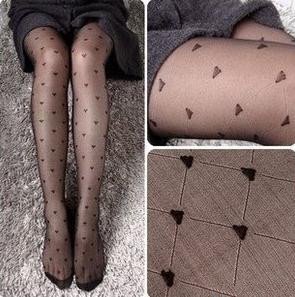Lady fashion ultra-thin grid heart stockings Pantyhose Free Shipping 1679