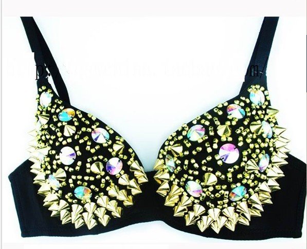 Lady Gaga V019 Ladies Sexy Party Disco Colorful Revit Bra Punk Dance Bra FREE SHIPPING