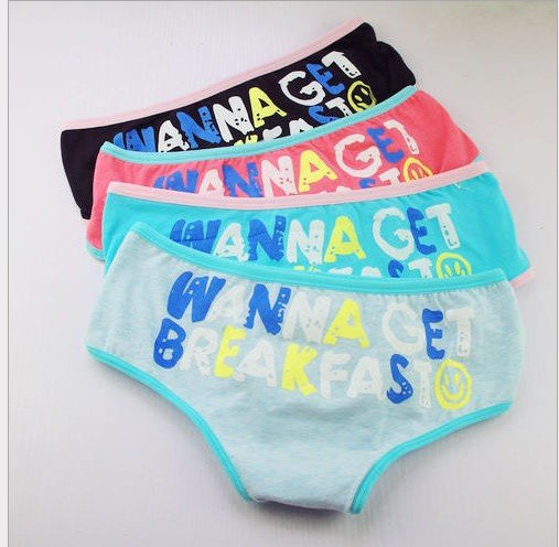 Lady's 100% Cotton Letter Low-Rise Underwear /Panties Cute print  Cartoon women's briefs FREE SHIPPING DNW08