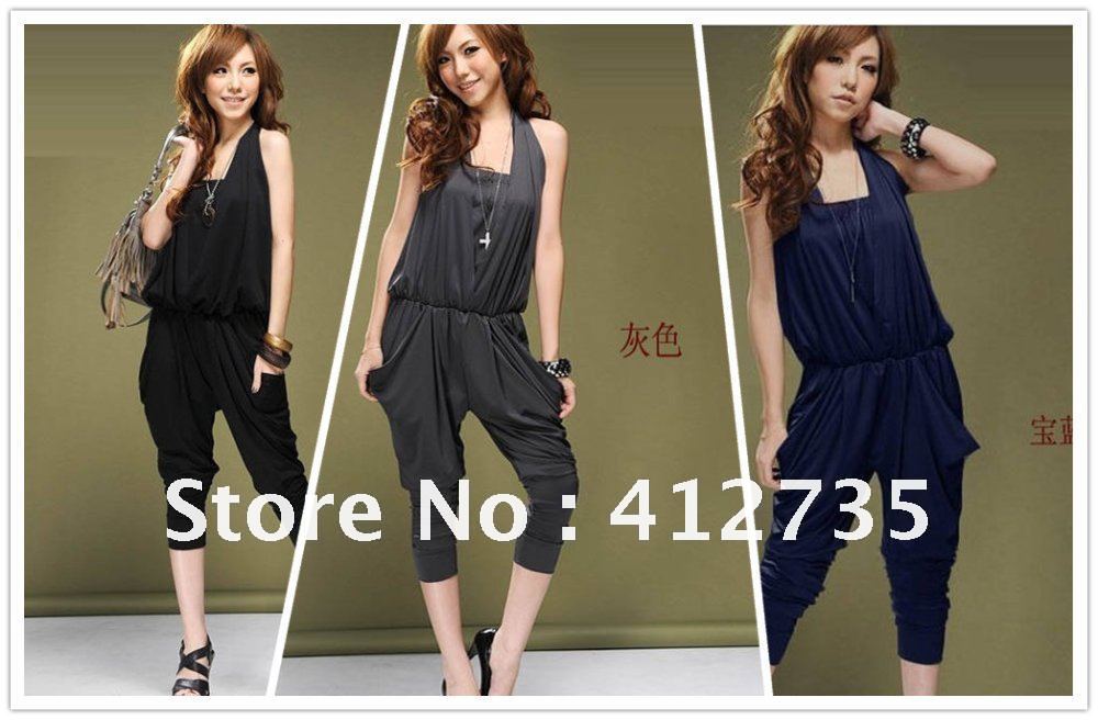 Lady's Halter Design Blouse Jumpsuit Women's jumpsuit overall Harem pants