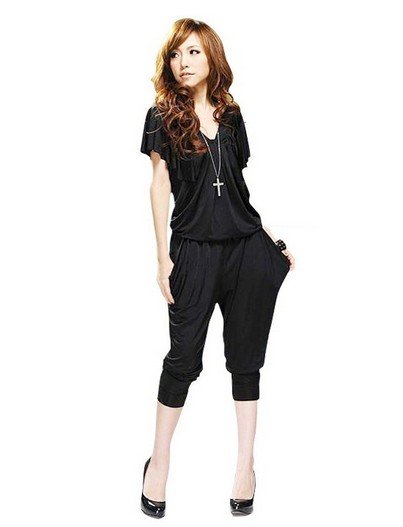 Lady's Halter Design Blouse Jumpsuit Women's jumpsuit overall Harem pants v-neck Free shipping B447