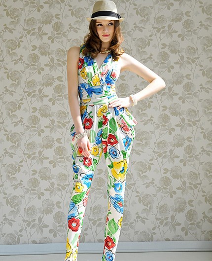 Lady's New Jumpsuit woman summer temperament fold high waist harlan conjoined trousers 3060 1PCS/lot Free Shipping