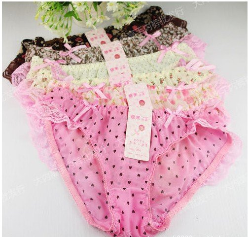 Lady's Sexy Leopard / Floral / Dot  Sweet  Cute Panties High Quality Underwear /pants FREE SHIPPING DNW03
