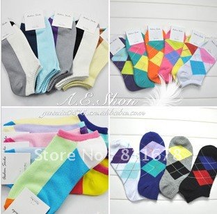 Lady ship sox | new spell color combed cotton socks ship | bright color dazzle colour series ship socks