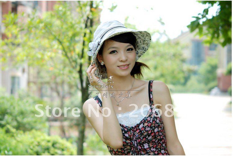 Lady small calico fisherman ultraviolet prevention ZheYangMao summer hat summer along the cap. Big lady