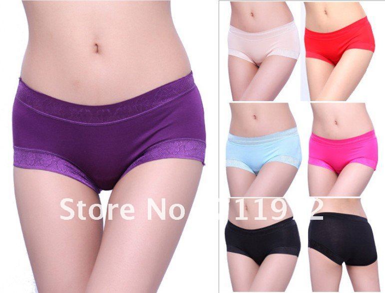 Lady underwear high waist non-mark  Modal Bamboo fiber women panties Big yards L briefs comfortable