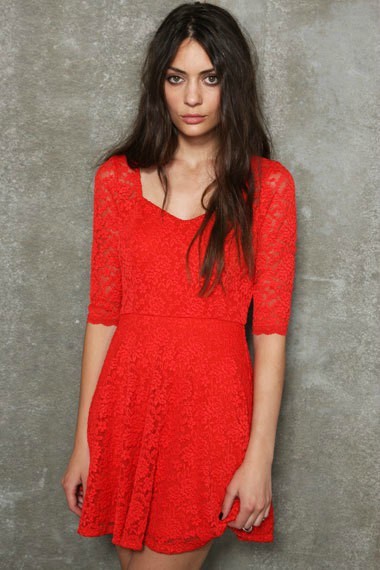 Lady women's beautiful chic 2012 new fashion lace dress slim hip red black white cheap mini dresses free shipping