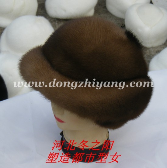 Lady women's mink hat fur winter Women mink hair hat