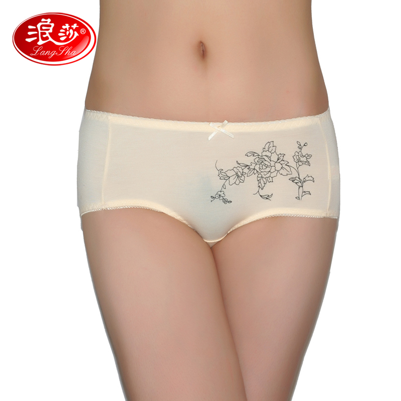 LANGSHA panties elegant comfortable ink flower women's briefs l6557