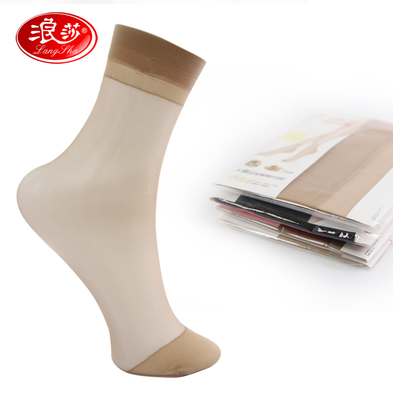 LANGSHA staple fiber socks form women's transparent ultra-thin Core-spun Yarn stockings 5 double