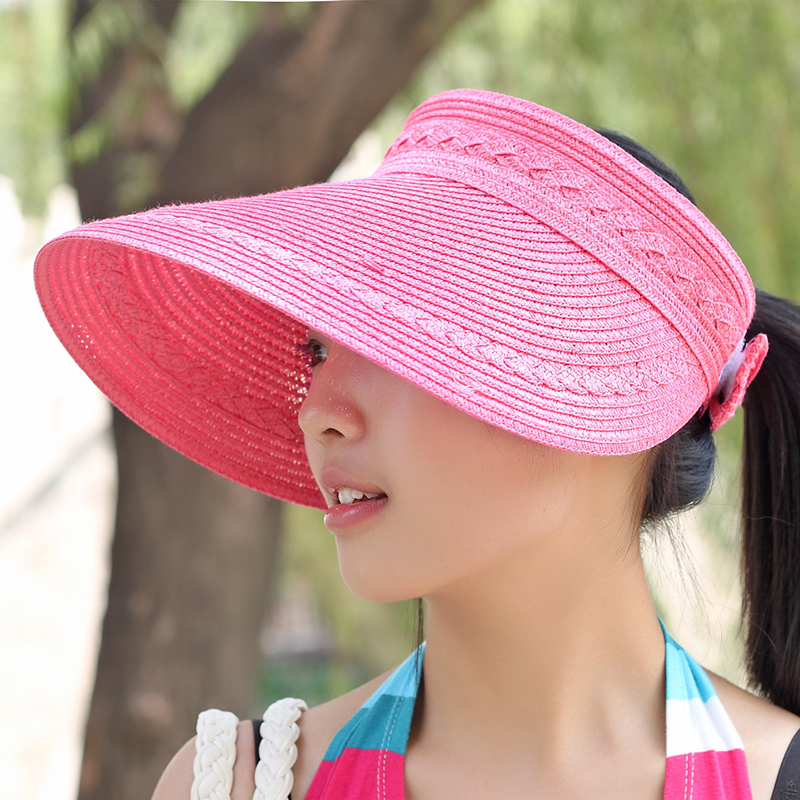 Large along the strawhat sun-shading hat summer knitted women's sun hat anti-uv sun protection