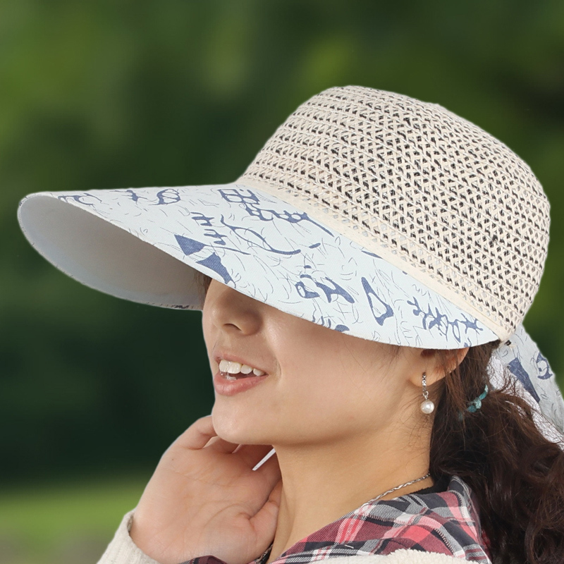 Large along the sunbonnet summer women's hat sun hat outdoor casual cutout sun hat