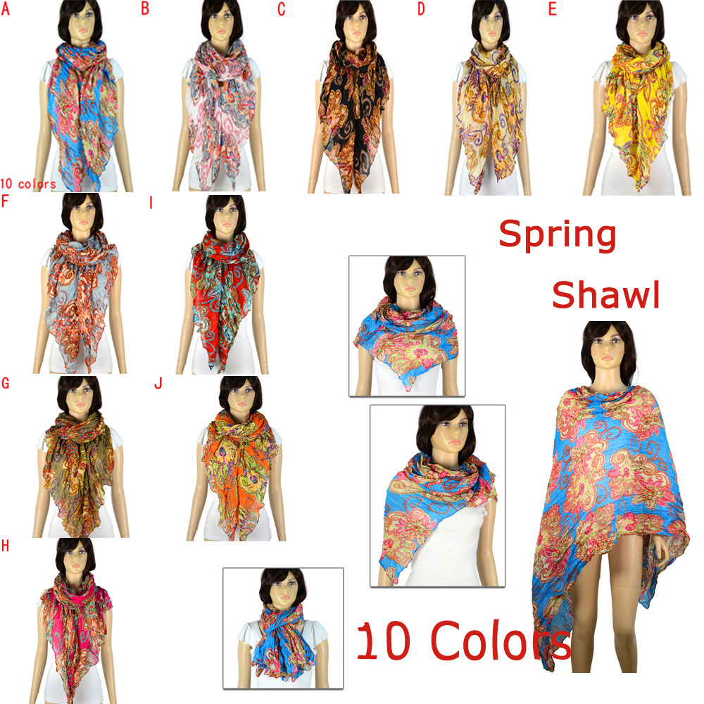 large flower design summer shawl for women, NL-1991