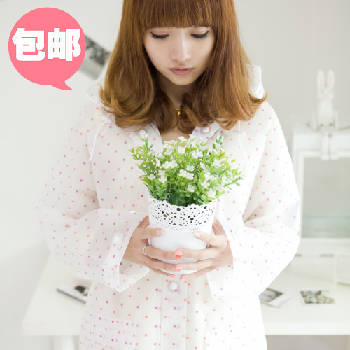Large natural rain gear polka dot translucent raincoat poncho fashion outerwear trench raincoat