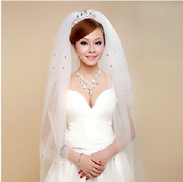 Large sedan paillette long veil fashion multi-layer veil wedding accessories