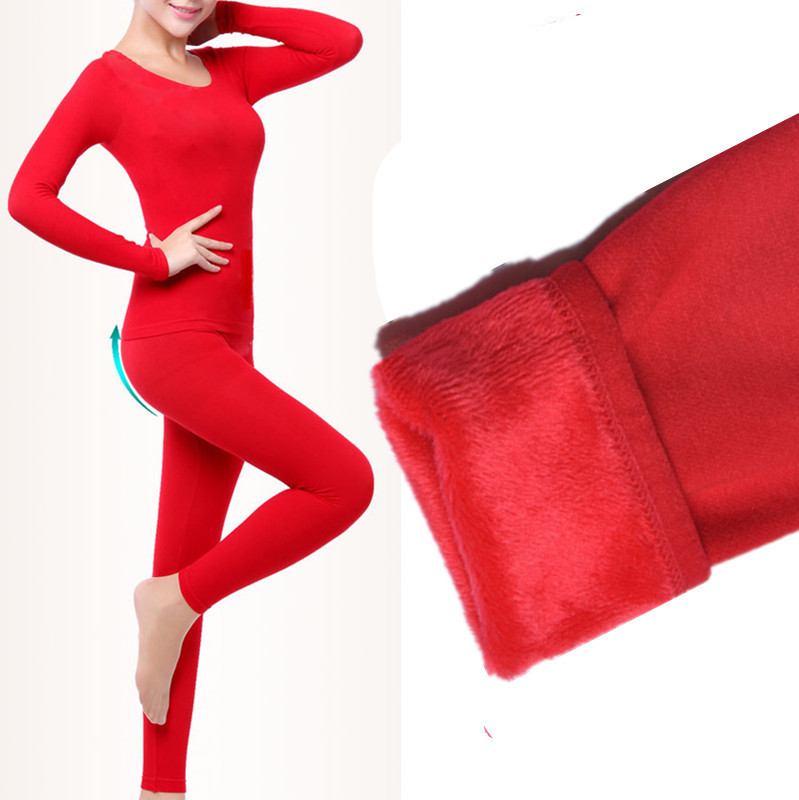 Large size women fall 2013 Korean thermal underwear thickened with cashmere and wool bamboo charcoal warm clothes suit
