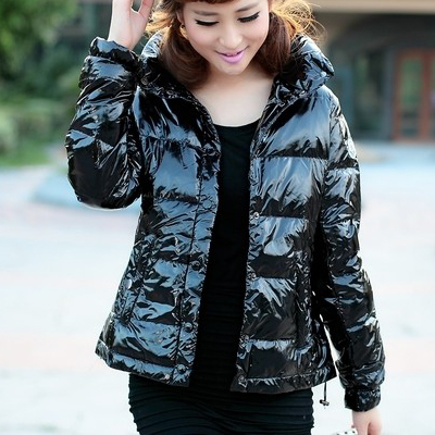 Large winter down coat stand collar waterproof glossy short design female fashion