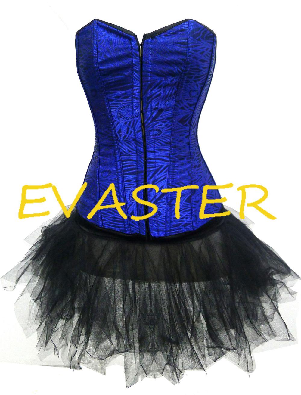 Latest design Factory price Peacock Burlesque woman blue sexy corset