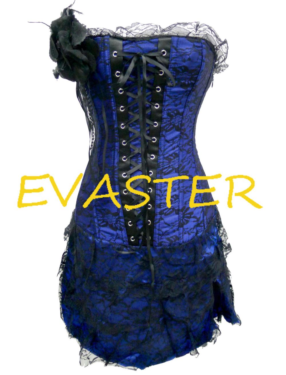 Latest design  Groovy Blue Lace Dress sexy corset plus size