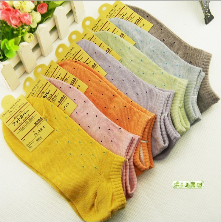 Latest spring models, fine point multicolor Muji cotton Ms. boat socks invisible socks, free shipping