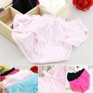 Latest Women Bamboo Fiber Underwear Comfortable Bow Panties Free Shipping#1560