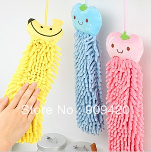 Lazy painted corner creative household lovely animal chenille strip hung hand towel wipes, 35413