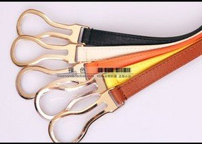 Leather belt fashion all-match vintage metal color  thin belt strap PL12062902