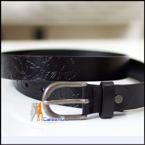 Leather carving Lady belt Korean wild fashion leather belt female models R1305