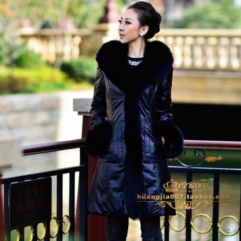 Leather clothing female fox fur genuine leather medium-long leather clothing sheepskin clothing outerwear