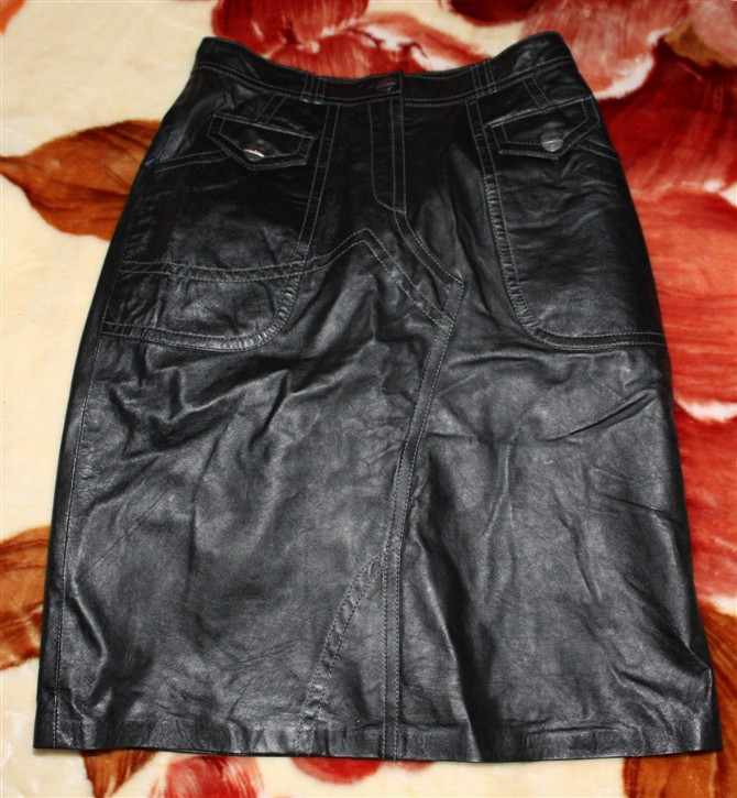 Leather clothing sheepskin women's leather skirt fashion spring and autumn bust skirt