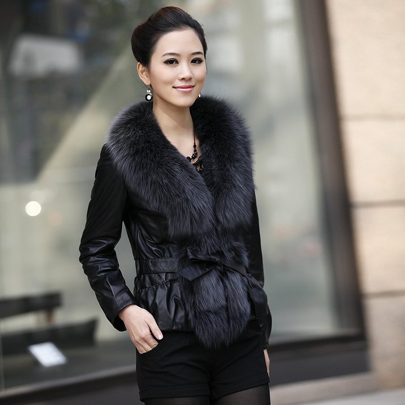 Leather female 2012 women's sheepskin genuine leather sheepskin leather clothing outerwear 1000