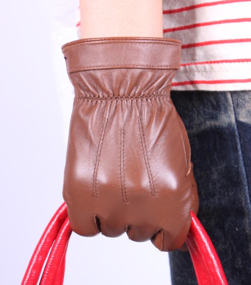 Leather gloves female genuine leather sheepskin gloves women's genuine leather gloves thermal chromophous