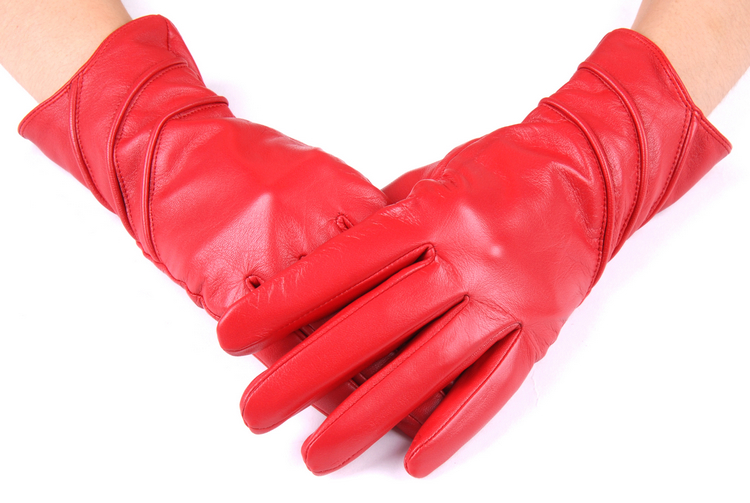 Leather gloves female sheepskin gloves thin genuine leather gloves repair women's autumn and winter