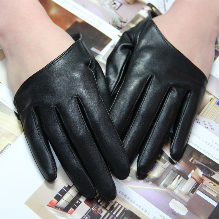 Leather gloves sheepskin gloves fashion personality half glove genuine leather