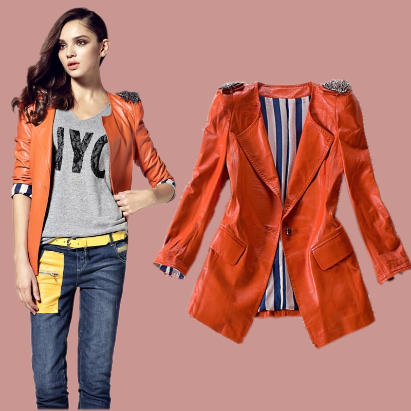 Leather jacket leather clothing women's outerwear high quality genuine leather clothing Women slim plus size