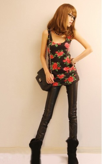 Leather pants legging women's thickening 2012 ku clothes