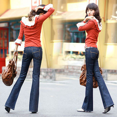 Legs bell-bottom trousers jeans 8765 free shipping