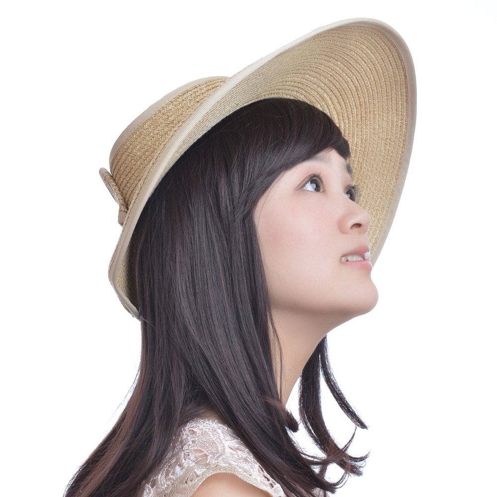 Leisure Ladies  hat women's spring summer visor sunbonnet sunscreen strawhat folding roll