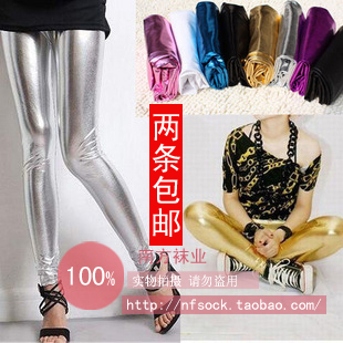 Lengthen fashion leather pants matt patent leather metal legging faux leather ankle length trousers plus size available
