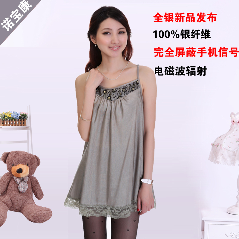 Lengthen plus size fashion noble silver fiber radiation-resistant spaghetti strap radiation-resistant maternity clothing clothes