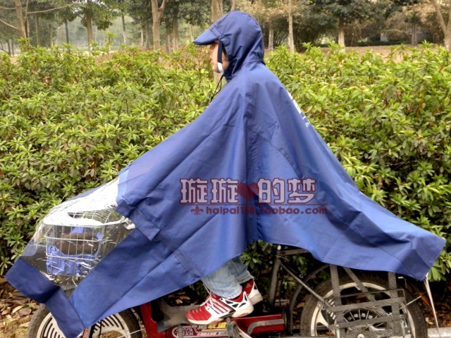 Lengthen plus size single double cloth thickening Burberry motorcycle poncho electric bicycle raincoat ,Free shipping