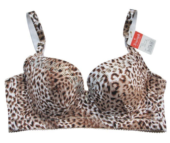 Leopard Four-breasted Smooth Push up Bra Free shipping X-026