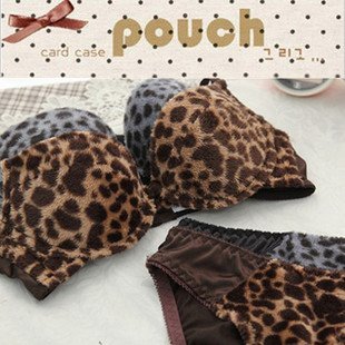 Leopard grain sexy lingerie set , lady's brassiere Popular Underwear hot sexy bra set Nude AB cup