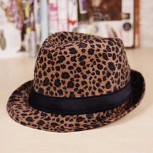 Leopard print hat leopard print hat jazz hat fedoras