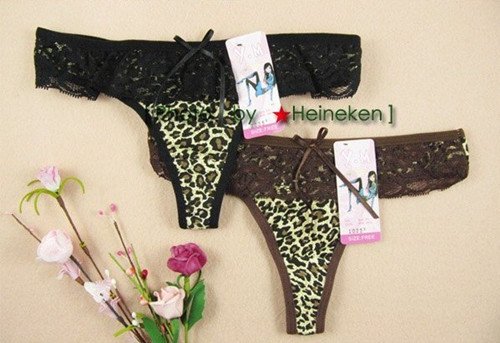 Leopard sexy thong lace free shipping A-026