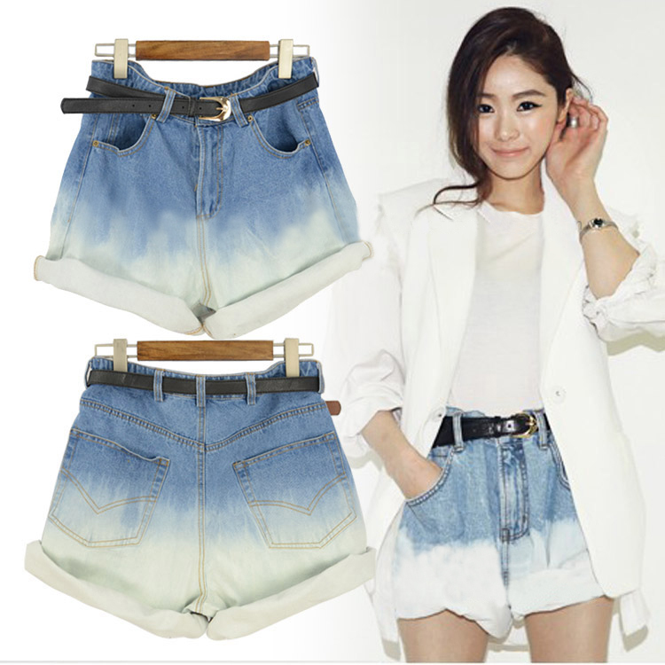 [ life art ] new arrival 2013 short jeans cowboy short gradient pants trousers for lady street wear on summer beach